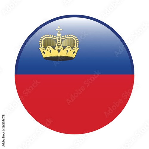 Liechtenstein circle flag logo icon digital vector illustration