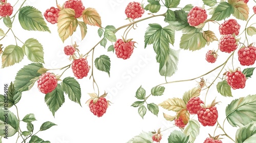 Wallpaper Mural Watercolor-Style Seamless Pattern of Vibrant Raspberries and Leaves

 Torontodigital.ca