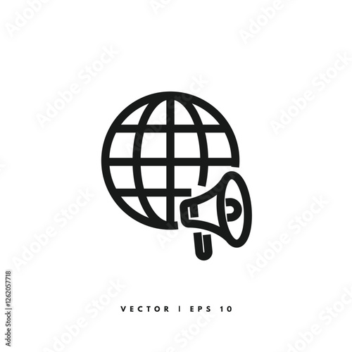 Global Marketing Icon. Editable Stroke