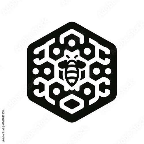 Honeycomb symbol isolated on white background