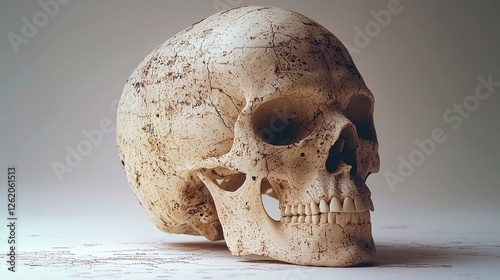 Detailed 3D Render of a Human Skull: Anatomy, Bone Structure, and the Beauty of Mortality