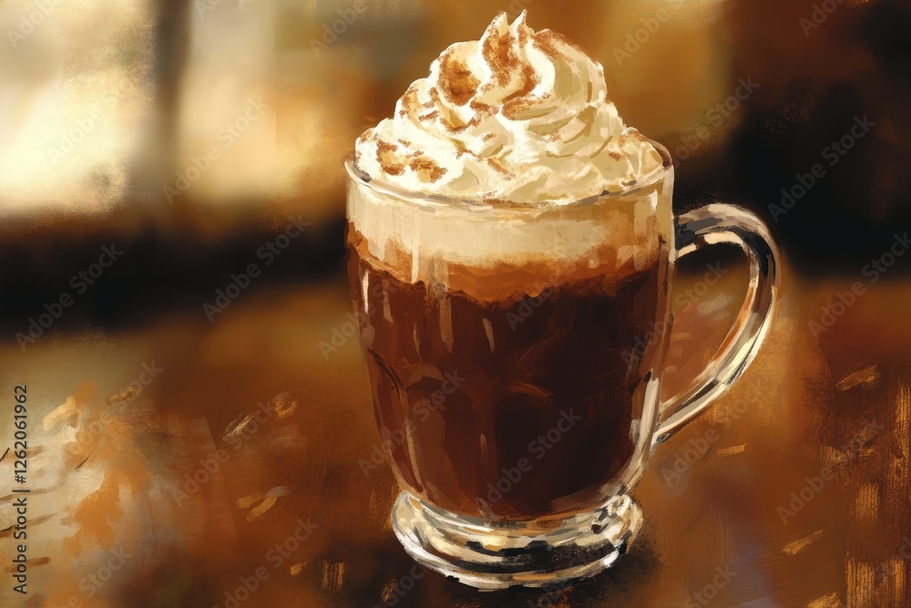 Whipped Cream Chocolate Drink in Soft Colors Whipped Cream Chocolate Drink in Soft Colors