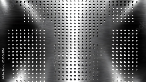 Metal perforated sheet for industrial use with light and shadow photo