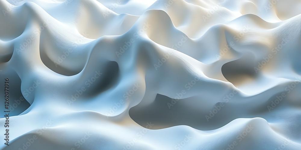 Obraz premium Abstract white waves, flowing texture, light background, design element