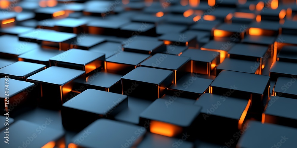 Fototapeta premium Abstract glowing cube texture background