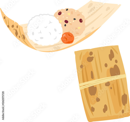 竹の皮で包んだおにぎり