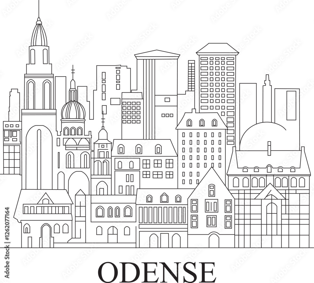 Odense City Line Draw Simple Minimalist Odense City Line Draw Simple Minimalist