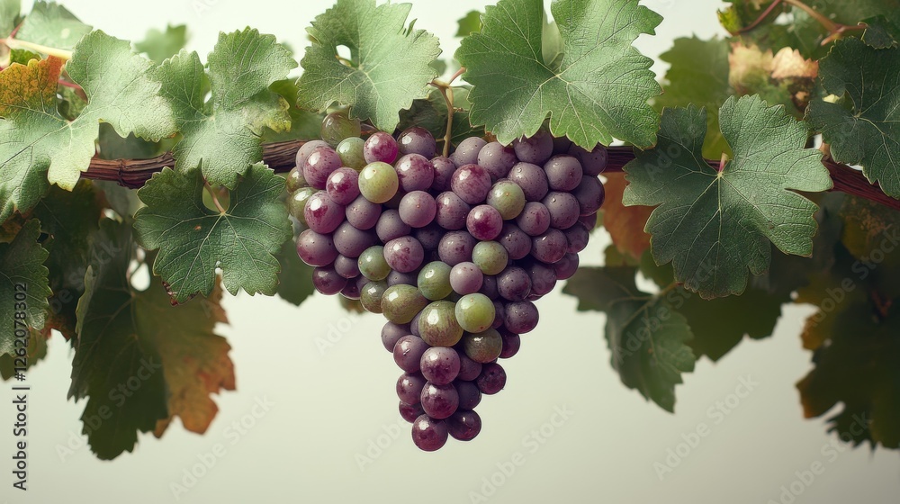 Heart-Shaped Bunch of Red Grapes on the Vine Heart-Shaped Bunch of Red Grapes on the Vine