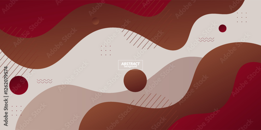 Red and brown geometric business banner design. Creative banner design with wave shape and circle background for template. Simple horizontal banner. Vector Eps10 Red and brown geometric business banner design. Creative banner design with wave shape and circle background for template. Simple horizontal banner. Vector Eps10