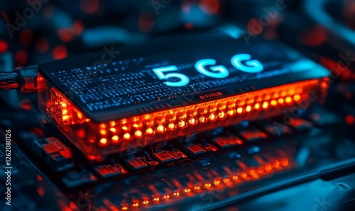 High-Speed 5G Router Modern Home Network Online Secure Communication High Bandwidth Internet Technology Data Connectivity Banner, Generative AI