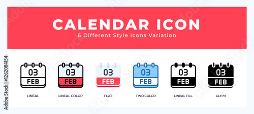 Calendar february icon for websites and apps. vector illustration