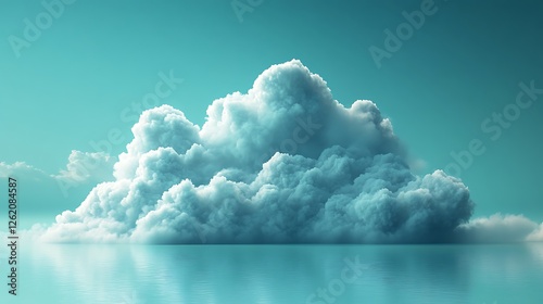 Large cumulus cloud formation hovering over a calm body of water photo