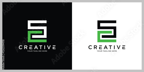 SC or CS initial letter logo design