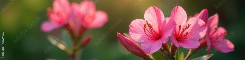 delicate pink petals unfolding on oleander flowers, garden, oleander delicate pink petals unfolding on oleander flowers, garden, oleander