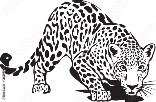 Leopard silhouette vector art design
