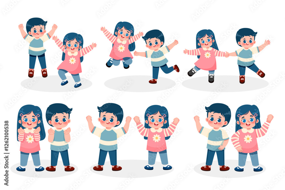 Happy Kids Jumping Together to Celebrate Children's Day Happy Kids Jumping Together to Celebrate Children's Day