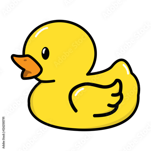 Cute yellow rubber duck flat