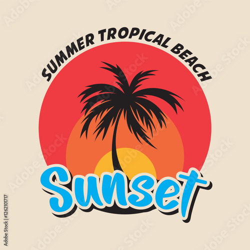 Tropical Beach Logo Icon