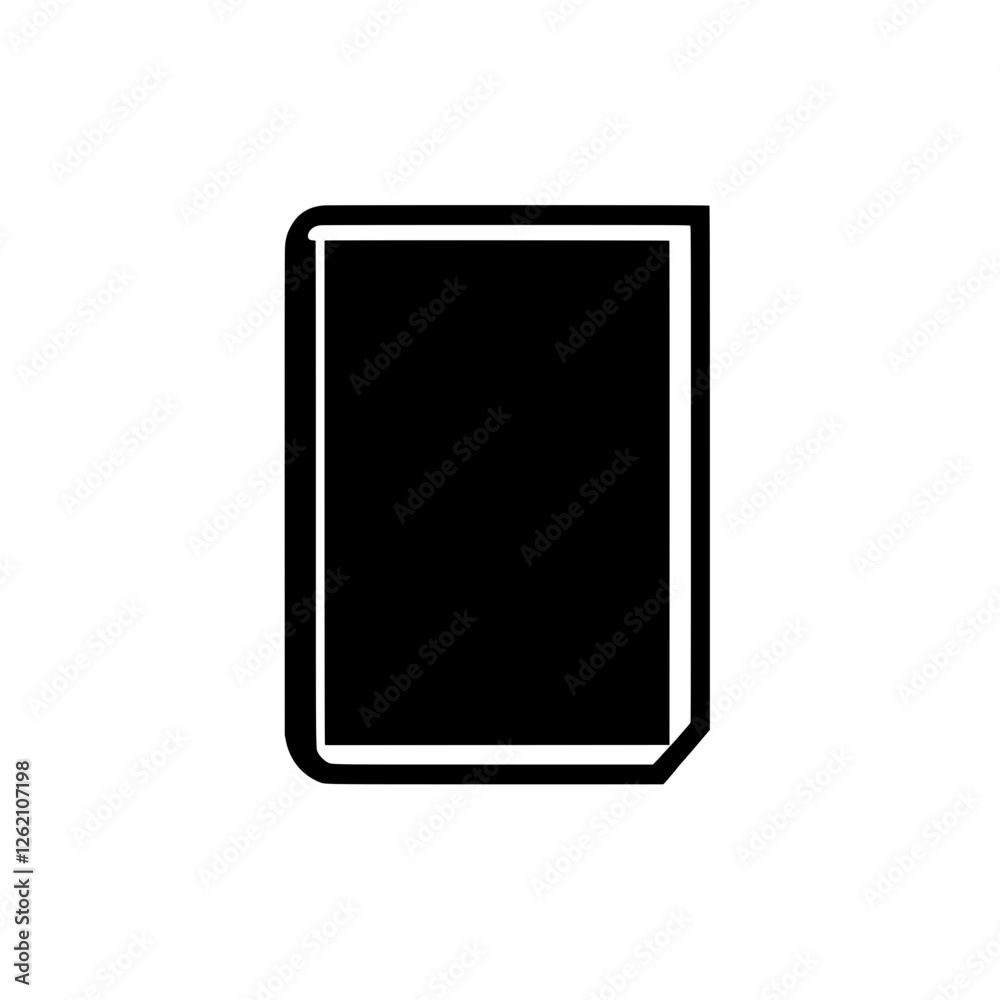 Book Icon: Simple black and white silhouette of a closed book, symbolizing knowledge, education, and literature. A versatile design perfect for creating graphic layouts, presentations. Book Icon: Simple black and white silhouette of a closed book, symbolizing knowledge, education, and literature. A versatile design perfect for creating graphic layouts, presentations.