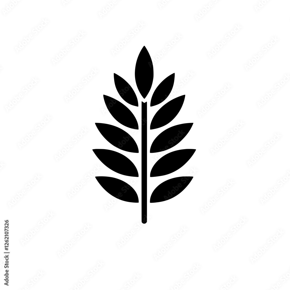 Wheat Ear Icon: A stylized black wheat ear icon, representing harvest, agriculture, and healthy eating. Perfect for logos, websites, and educational materials. Wheat Ear Icon: A stylized black wheat ear icon, representing harvest, agriculture, and healthy eating. Perfect for logos, websites, and educational materials.