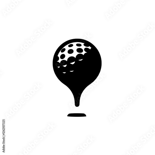 Golf Ball on Tee: A simple yet impactful silhouette of a golf ball perched on a tee, ready for a perfect drive.  The minimalist design evokes the anticipation and focus needed for a successful game. 