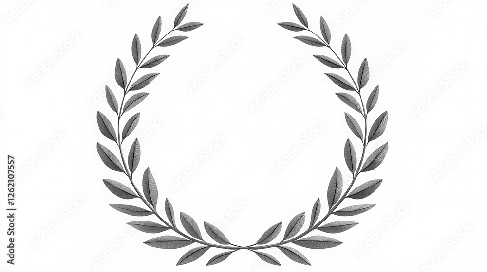 Elegant Olive Branch Wreath Symbol of Victory and Peace Artistic Frame Element Design Elegant Olive Branch Wreath Symbol of Victory and Peace Artistic Frame Element Design