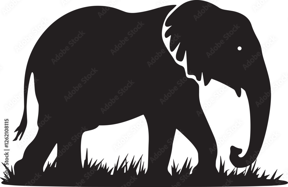 Obraz premium Elephant Silhouette vector art design