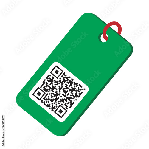 Scannable QR Code Tag Digital Access Illustration