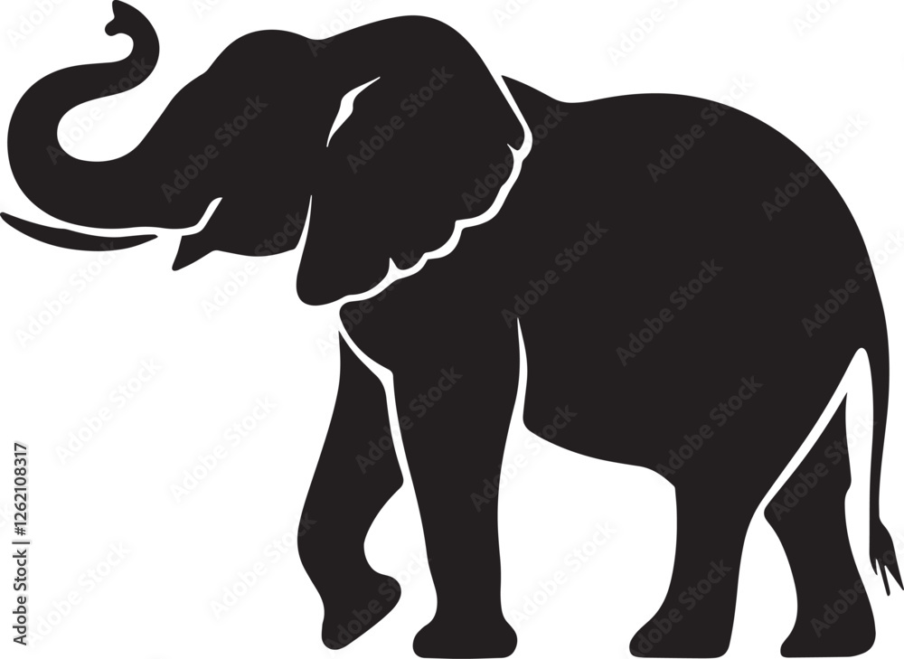 Obraz premium Elephant Silhouette vector art design