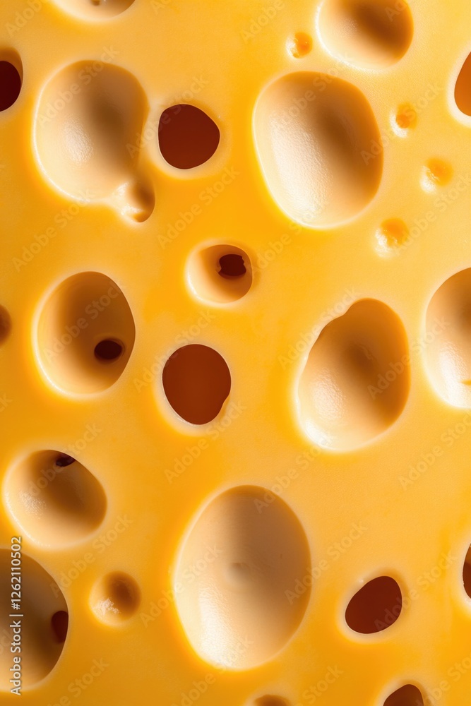 Cheese holes showing the texture and composition of this dairy product. Cheese holes showing the texture and composition of this dairy product.