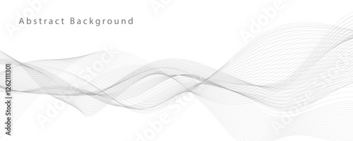 Abstract smoky grey wave on white background