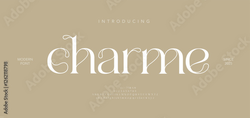 Luxury wedding alphabet logo font. Typography decorative elegant classic lettering serif fonts vintage retro for logos. vector illustration