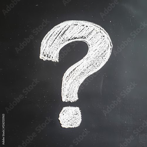 Statement made with a chalk question mark on a black chalkboard surface. Generative AI