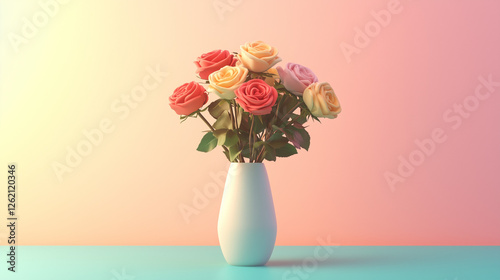 bouquet of tulips in vase