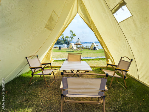 Cozy Outdoor Camping Setup with Scenic Views