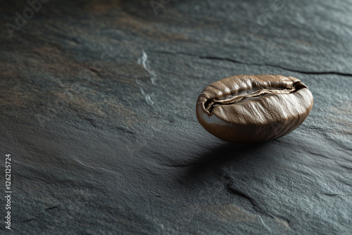 From Bean to Brew The Unmistakable Charm of a Whole Coffee Bean Set Against a Dark Backdrop. photo