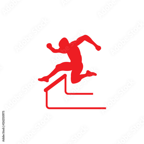 obstacle course running sport icon vector illustration design