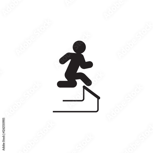 obstacle course running sport icon vector illustration design