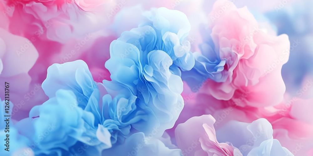 Obraz premium Pastel pink blue ink swirls, abstract background, design, website