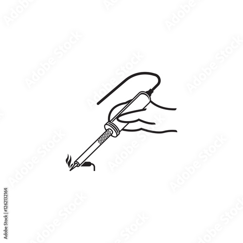 solder iron icon vector illustration symbol design