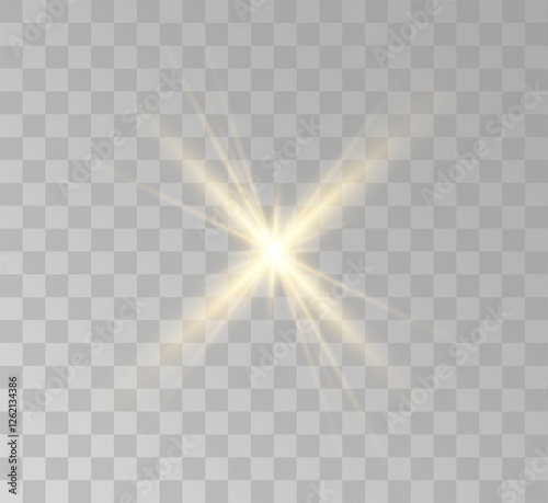 Transparent yellow sunlight special lens flash light effect. Front solar flare lenses	