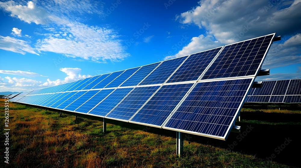 Lots of Solar Panels with beautiful Clouds Lots of Solar Panels with beautiful Clouds