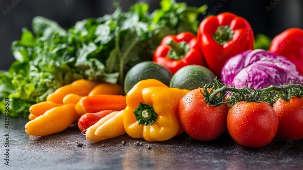 Vibrant Fresh Vegetables Display - A Colorful Harvest Vibrant Fresh Vegetables Display - A Colorful Harvest