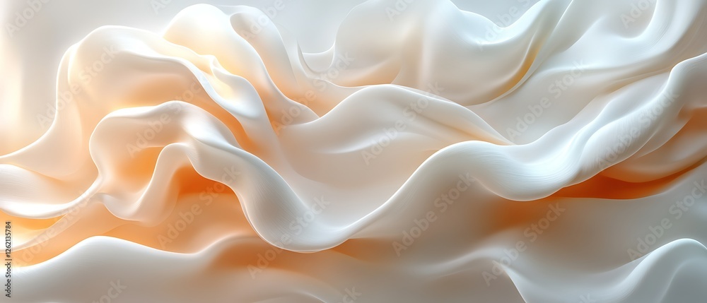 Fototapeta premium Abstract cream silk waves, flowing fabric texture, elegant background, design