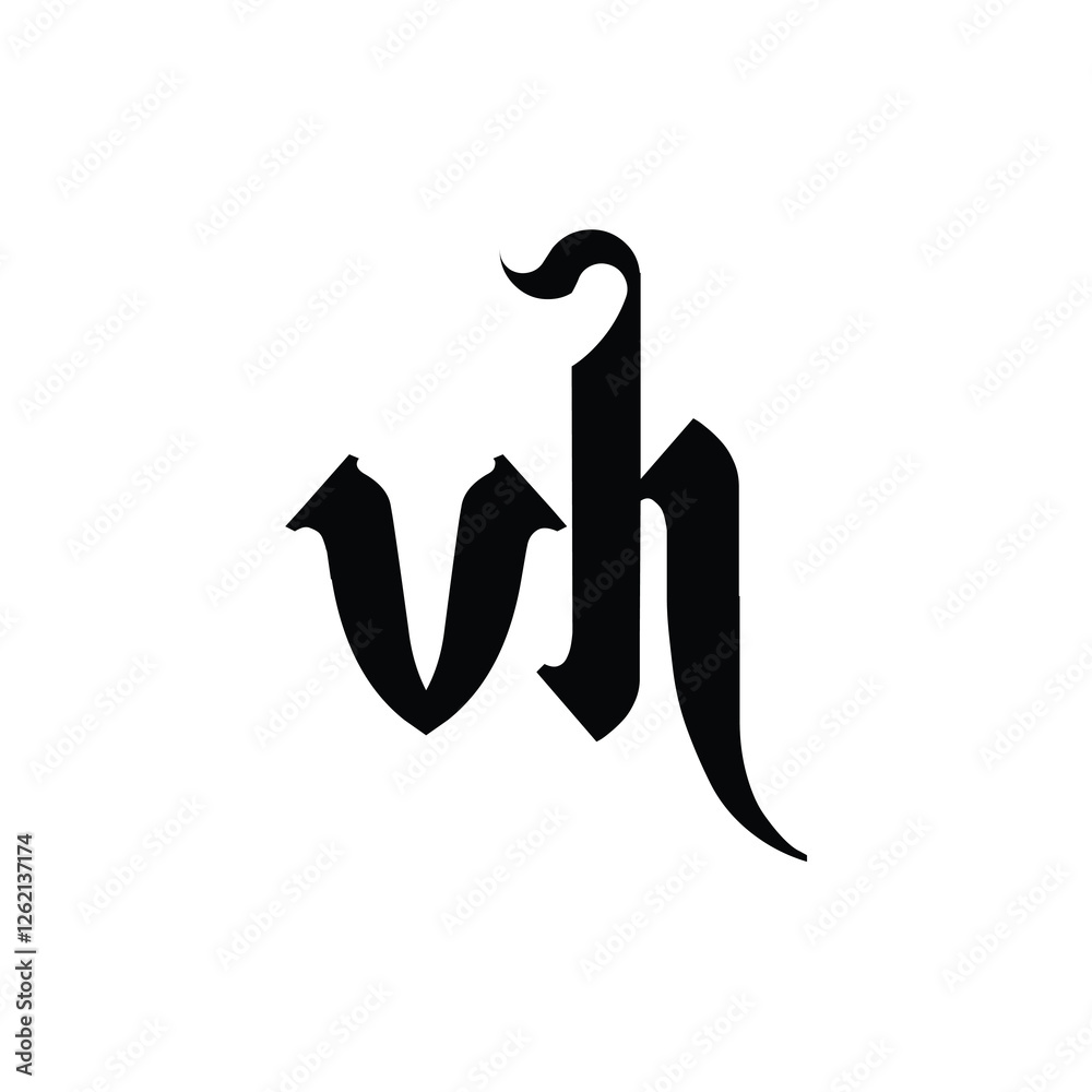 VH monogram logo design letter text name symbol monochrome logotype alphabet character simple logo VH monogram logo design letter text name symbol monochrome logotype alphabet character simple logo