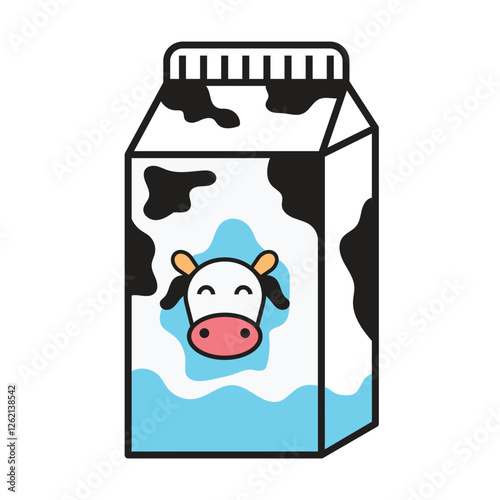 Cow Milk Box Illustration