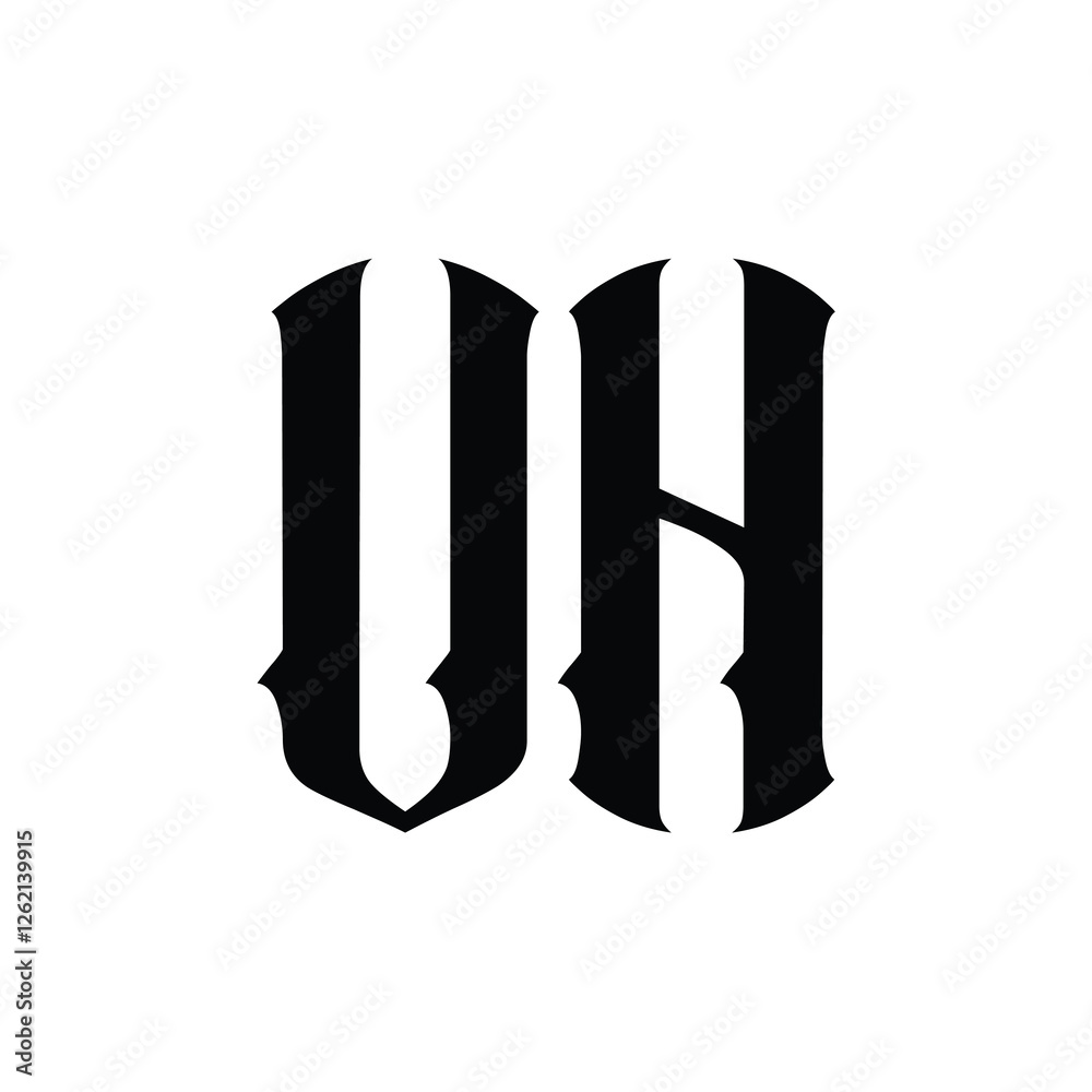 VH monogram logo design letter text name symbol monochrome logotype alphabet character simple logo VH monogram logo design letter text name symbol monochrome logotype alphabet character simple logo