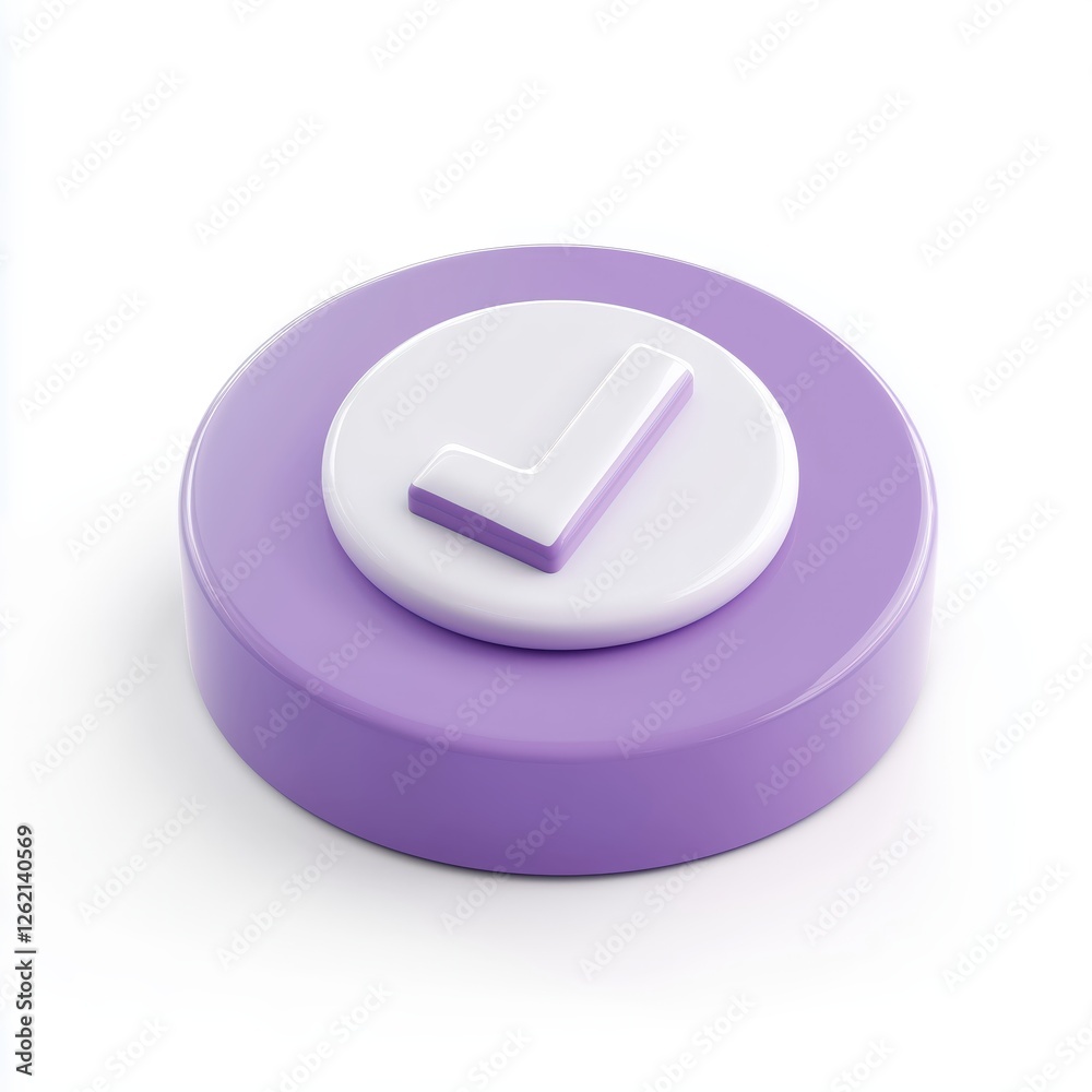 Isolated checkmark button on a white background A circular slightly 3D object indicating approval or completion The style is simple and modern Isolated checkmark button on a white background A circular slightly 3D object indicating approval or completion The style is simple and modern