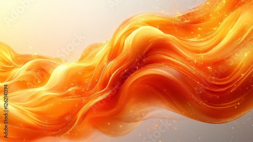 Abstract orange liquid wave flow background