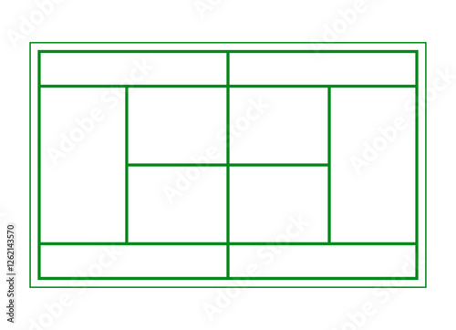 Top view of tennis court diagram vector image